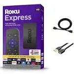 Roku Express (New) HD Streaming Device, with High-Speed HDMI Cable and Simple Remote (No TV Controls), GUIDED Setup, and Fast Wi-Fi, with MTC HDMI
