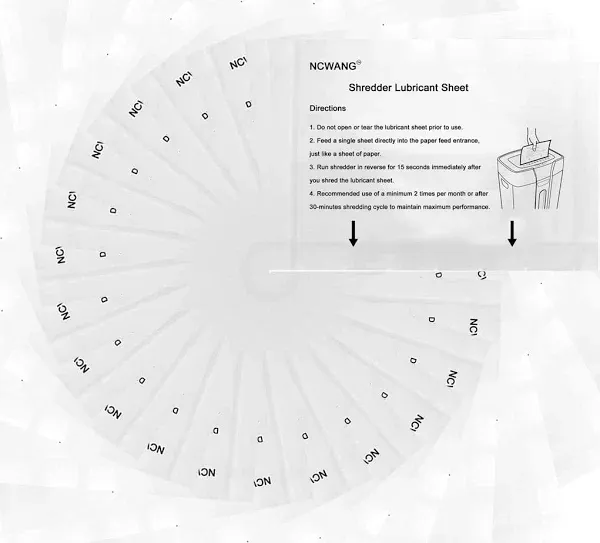 Shredder Lubricant Sheets
