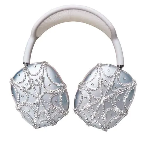 Rhinestones Spider Web Cover for AirPods Max Glitter Headphones Case Accessories
