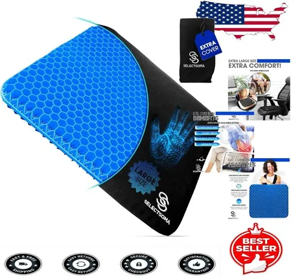 SelectSoma Purple Gel Seat Cushion for Long Sitting â Back Sciatica Hip