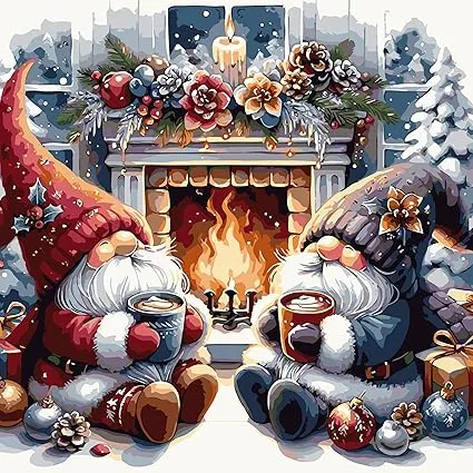 Acelii Christmas Gnome Stove Paint by Numbers Kit