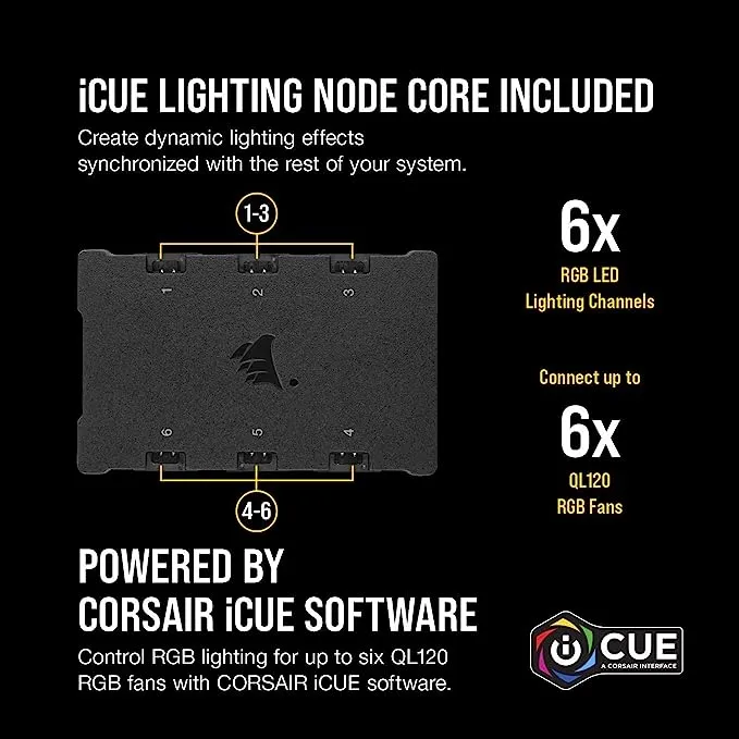 CORSAIR QL Series, iCUE QL120 RGB, 120mm RGB LED PWM White Fan