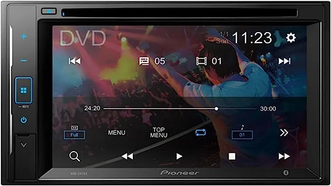 Pioneer AVH-241EX Double-Din CD/DVD Receiver, with Amazon Alexa via The Pioneer Vozsis App, Bluetooth and Backup Camera Compatibility, 6.2” Resistive Touchscreen