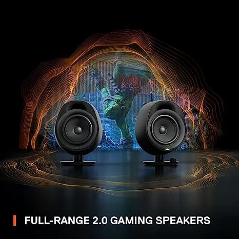 SteelSeries - Arena 3 Bluetooth Gaming Speakers with Polished 4" Drivers (2-Piece) - Black