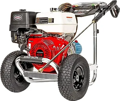 Simpson Cleaning ALH4240 Aluminum Series 4200 PSI Gas Pressure Washer, 4.0 GPM, HONDA GX390 Engine, Includes Spray Gun and Extension Wand, 5 QC Nozzle Tips, 3/8-inch x 50-foot Monster Hose, (49 State)