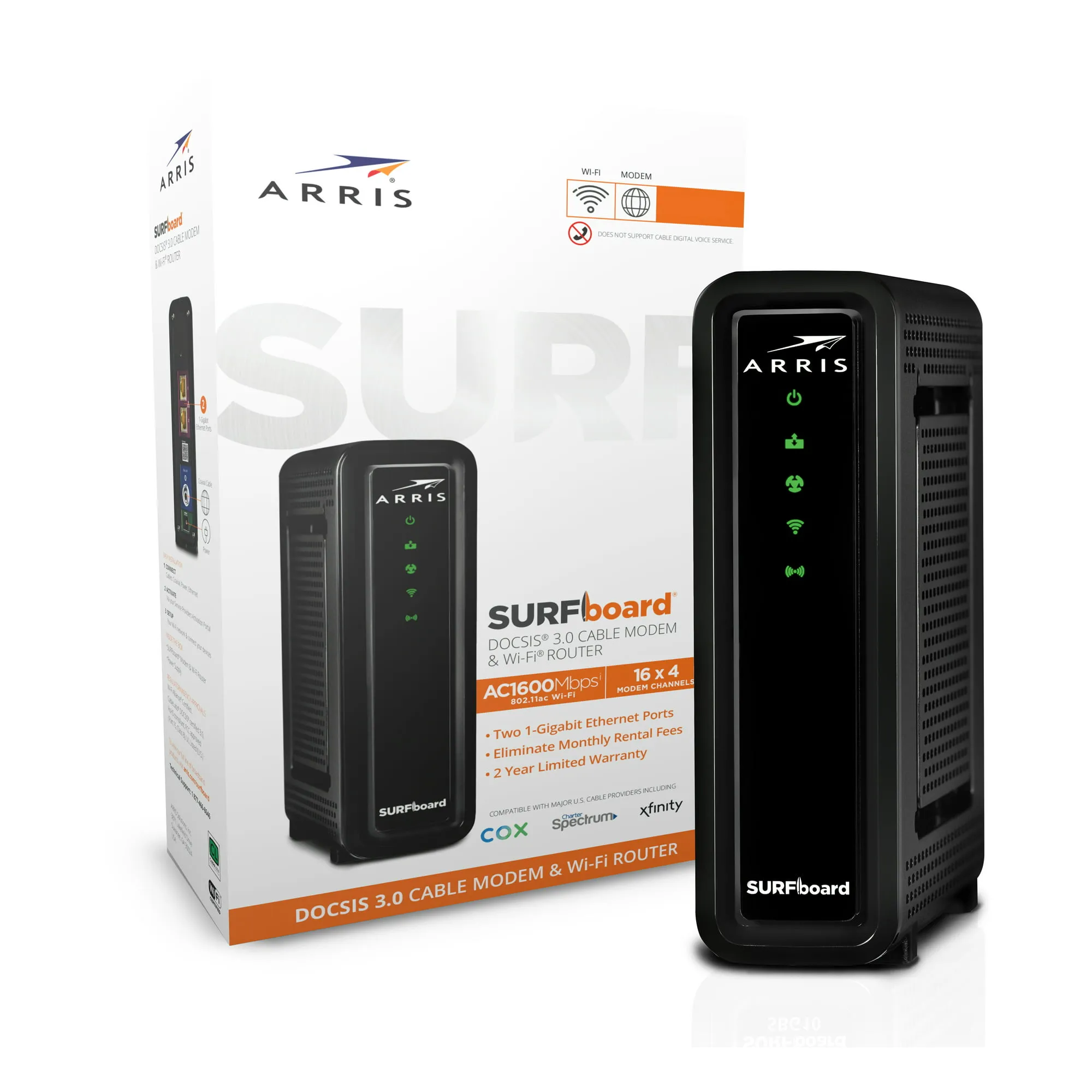 ARRIS SURFboard DOCSIS 3.0 Cable Modem & Wi-Fi Router