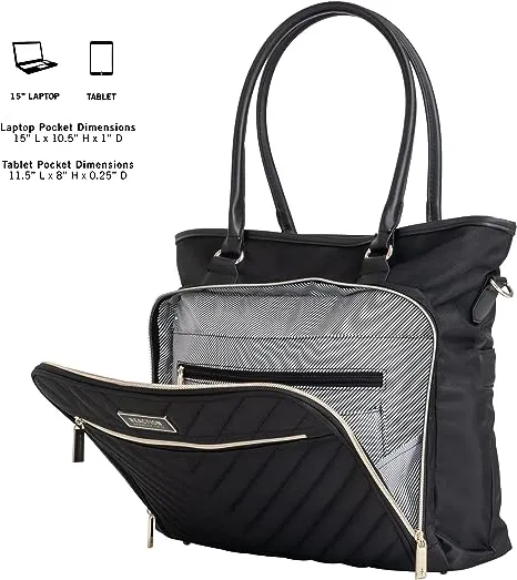 Kenneth Cole REACTION Chelsea Quilted Chevron 15" Laptop & Tablet Business Tote with Removable Shoulder Strap