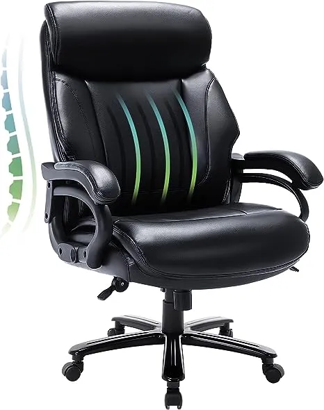 Big and Tall Office Chair 400lbs-Heavy Duty Executive Desk Chair with, Black