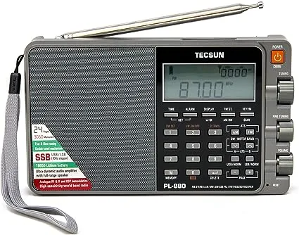 Tragbares Radio Techsun PL-880 Hochleistungs-Vollband-Digital-Tuned-Stereo-Radio Kurzwellenspieler. - Schwarz
COD