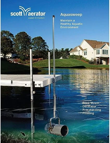 Scott Aerator Aquasweep Dock Mount - 1/2 Horse Power 115V 50 Feet Cord - Water Circulator | Water Agitator | Water MoverScott Aerator Aquasweep Dock Mount - 1/2 Horse Power 11…