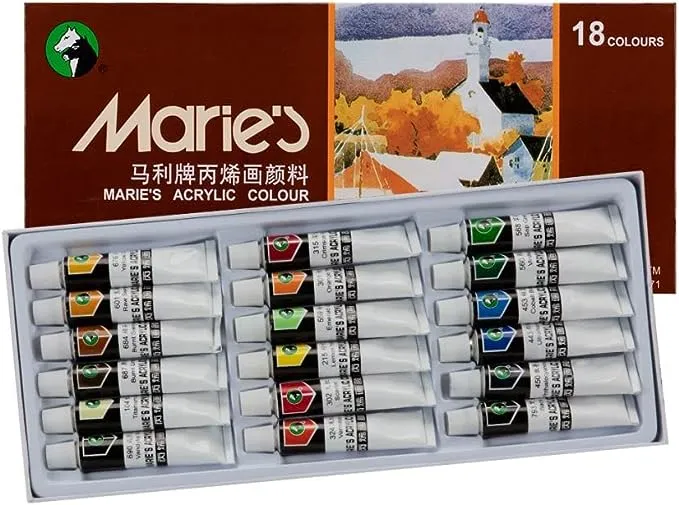 Pro Art 18 PIECE ACRYLIC PAINT ART SET IN BOX 818A NEW In Wrap.