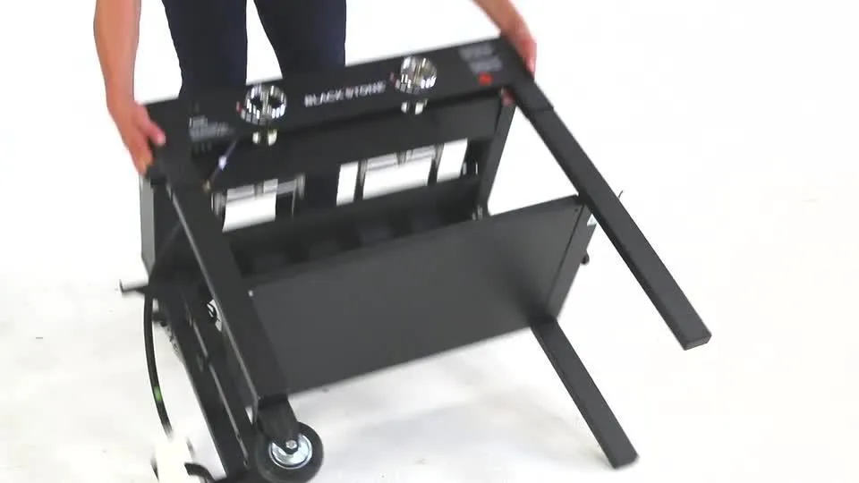 28 in. 2-Burner Griddle Cooking Station in Black