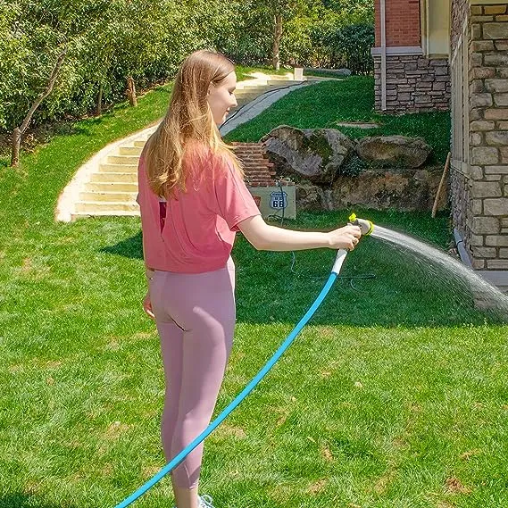 Fevone Garden Hose 12 ft, Drinking Water Safe, 3/4" Solid Aluminum Fittings - No Leak, Hose Reel Leader Hose, Water Hose Connector, Lead In Hose, Connecting Hose for Hose Reel Cart