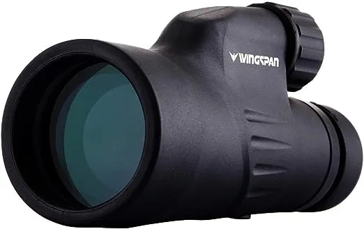 Wingspan Optics Explorer High Powered 12X50 Monocular. Bright and Clear. Single Hand Focus. Waterproof. Fog Proof. For Bird Watching, or Watching Wildlife. Daytime Use. Formerly Polaris Optics