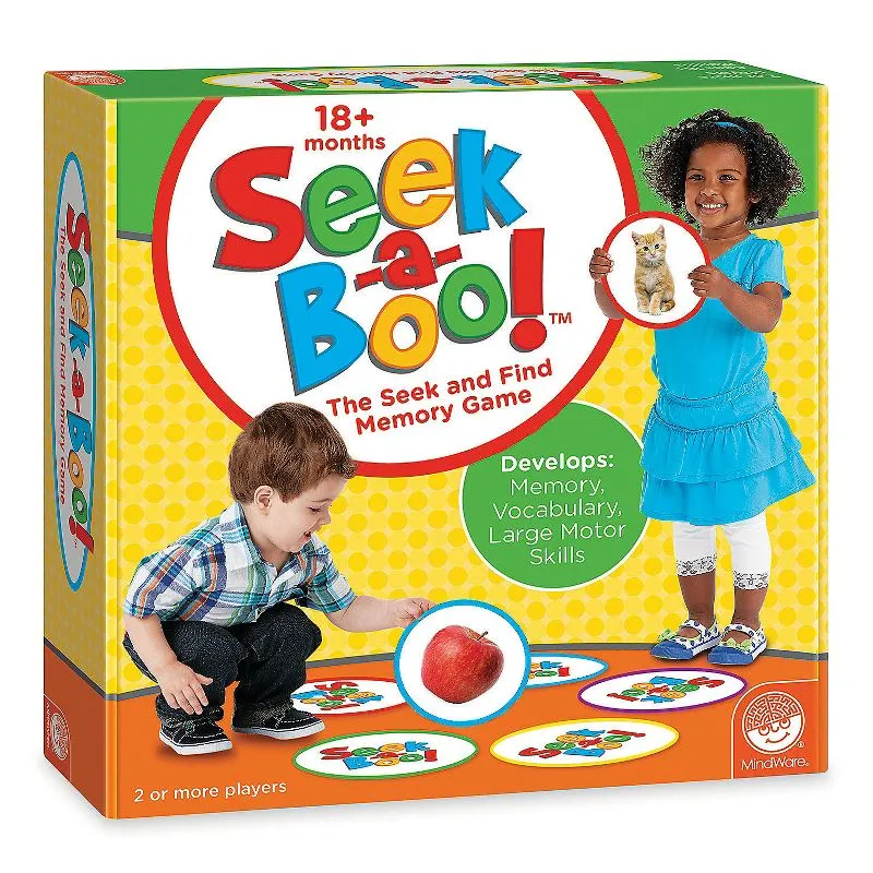 MindWare Seek-a-Boo Seek and Find Memory Game and Toddler Flash Cards Matching Game - Great for Preschool Learning Activities – Includes 72 Cards & Parent Guide – Ages 18 Months+