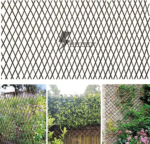 Sumery Nature Willow Trellis Expandable Plant Support Plant Climbing Lattices Trellis Willow Expandable Trellis Fence for Climbing Plants Support
