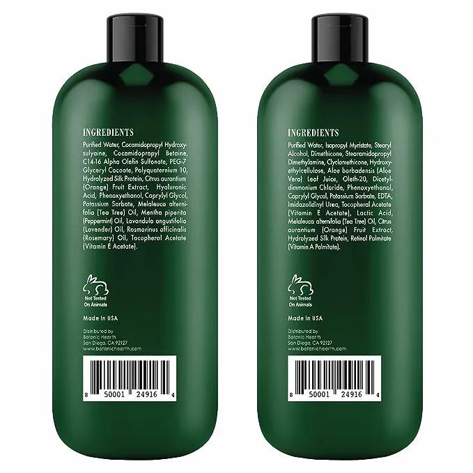 Botanic Hearth Tea Tree Shampoo and Conditioner Set for Itchy and Dry Scalp - 16 fl oz each