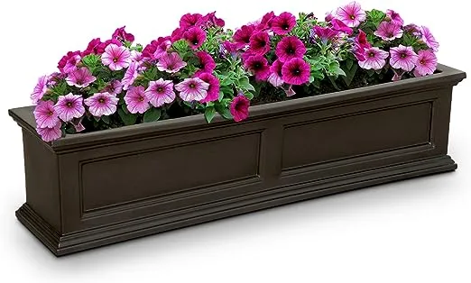 Mayne Fairfield 4ft Window Box - Espresso - 48in L x 11in W x 11in H - with 4 Gallons Built-In Water Reservoir (5823-ES)