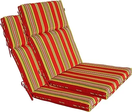 Outdoor Adirondack Chair Cushions Patio, Indoor High Back Chair Cushion - Set of 2 Bravada Salsa