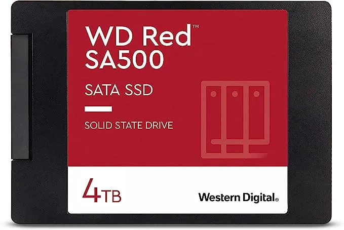 Western Digital 1TB WD Red SA500 NAS 3D NAND Internal SSD - SATA III 6 Gb/s, 2.5"/7mm, Up to 560 MB/s - WDS100T1R0A, Solid State Hard Drive
