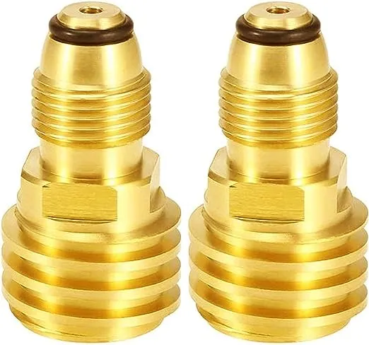 MOFLAME 2 Pack of Propane Tank Adapter Fitting,Converts POL LP Tank Service Valve to New QCC1/Type1 Adapter