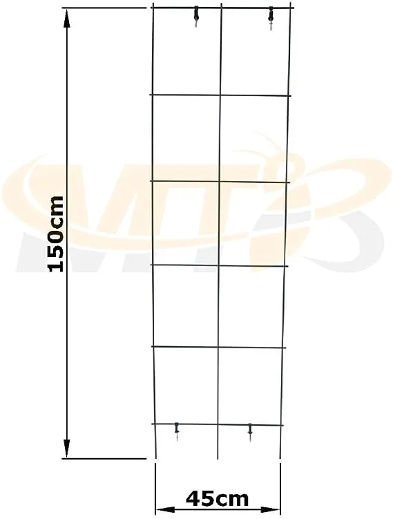 MTB Green PVC Pot Trellis 59''x17.7 Metal Plant Stakes Climbing Plants Pack of 2