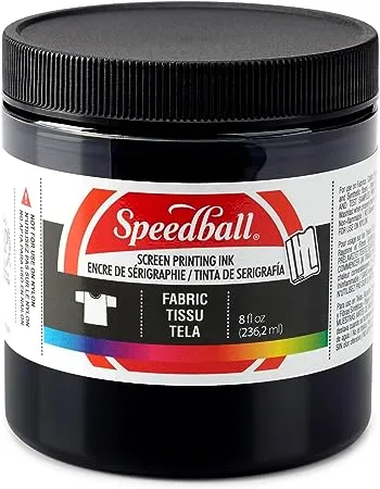 Speedball 8 oz. Opaque Fabric Screen Printing Ink Black Pearl