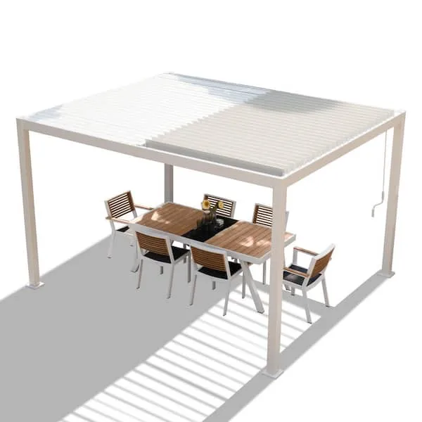 Elizabeth 14 ft. W x 12 ft. D Aluminum Pergola with Canopy Kozyard