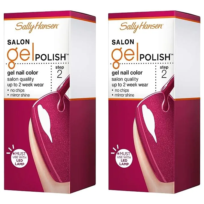 Sally Hansen Salon Gel Polish Nail Lacquer, Pat On The Black, 0.14 Fl Oz