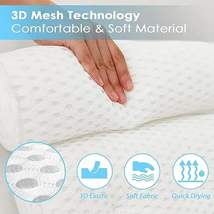 AEROiVi Bathtub Pillow Headrest Bath Pillows for Tub Neck and Back Support with Non Slip Suction Cups Spa Bath Cushion Relaxing Bathroom AccessoriesAEROiVi Bathtub Pillow Headrest Bath Pillows for Tub Neck and Back Support with Non Slip Suction Cups Spa