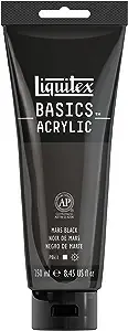 Liquitex BASICS Acrylic Paint, 250ml Tube, Mars Black, 8.45 Fl Oz (Pack of 1)