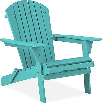 Natural Folding Wood Outdoor Adirondack Chair