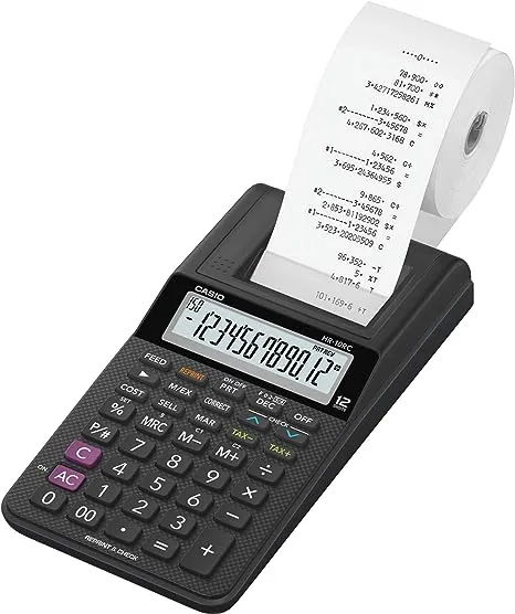 Casio HR-10RC Handheld Portable Printing Calculator, Black