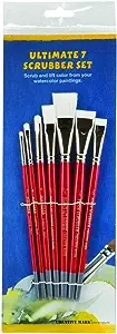 Creative Mark Scrubber Watercolor Brushes - Professional Watercolor Brushes for Scrubbing, Blotting, Re-Shaping Edges, and More! - Set of 7