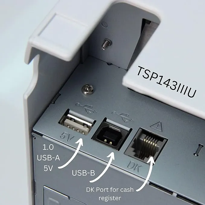 Star Micronics TSP143IIIU GRY US Direct Thermal Printer, Monochrome, Desktop, Receipt Print