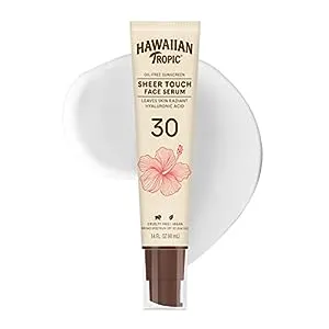 Hawaiian Tropic Sunscreen, Oil Free, Sheer Touch Face Serum, Broad Spectrum SPF 30 - 1.4 fl oz