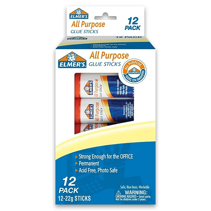 Elmer's All-Purpose Washable Glue Stick - 12 pack, 0.77 oz sticks