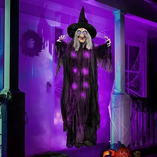 Joyin 72” Hanging Animated Talking Witch Decoration