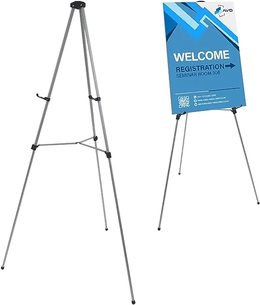 Lightweight Aluminum Telescoping Display Easel, 70 Inches, Black