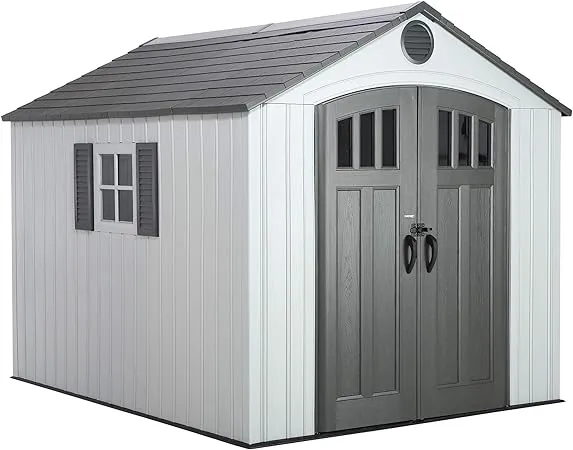 Lifetime 60202 8 x 10 ft. Outdoor Storage Shed, Gray