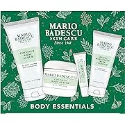 Mario Badescu Best of Body Essentials 4 Piece Kit, Skincare Gift Set Includes Lip Balm, Coconut Body Scrub, Coconut Body Butter & Special Hand Cream With Vitamin E
