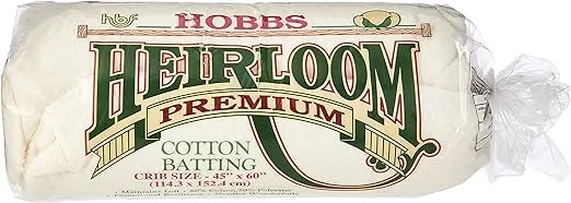 Hobbs 45 x 60-Inch Crib Heirloom Premium Cotton Batting, White