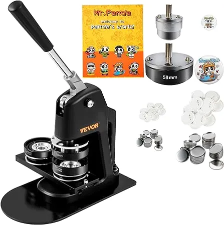 VEVOR Button Maker Machine Badge Pin Machine 1+2.25 500 Free Parts Press Kit DGNBJSKXZJZHS4YN6V0