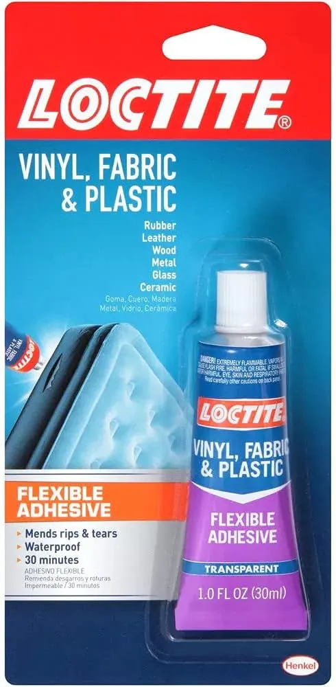 Loctite Vinyl Fabric & Plastic Repair Flexible Adhesive, 1 oz, 6, Squeeze Tube