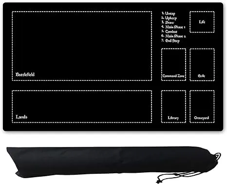 Time Walker Black Background White Lines Board Games Playmat, Magica Card The ...