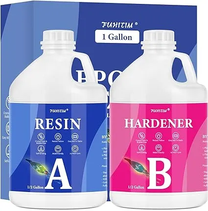 Epoxy Resin 1 Gallon - Crystal Clear Epoxy Resin Kit - Self-Leveling, High-Gl...
