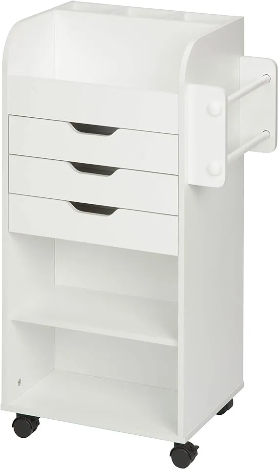 19" x 34" White Rolling Ribbon & Craft Station by Top Notch