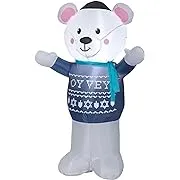 Gemmy 4' Airblown Hanukkah Polar Bear Christmas Inflatable