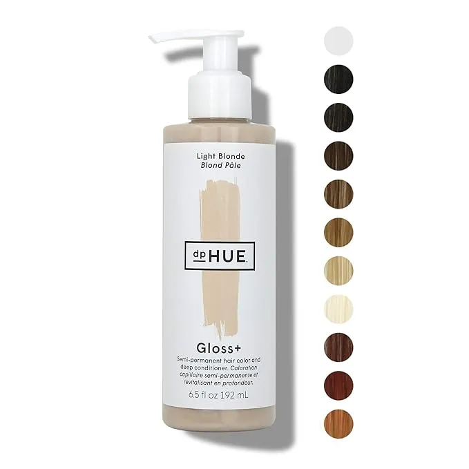 dpHUE Gloss+ - Light Brown, 6.5 oz - Color-Boosting Semi-Permanent Hair Dye & Deep Conditioner - Enhance & Deepen Natural or Color-Treated Hair - Gluten-Free, Vegan