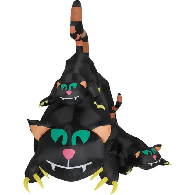Haunted Hill Farm 20-Ft. Halloween Inflatable Black Cat with Lights